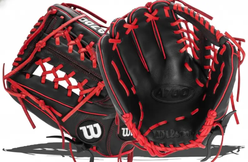 Wilson 2022 A700 Youth Baseball Glove with cowhide leather construction delivering natural leather feel and Wilson brand quality at the accessible budget youth leather tier.