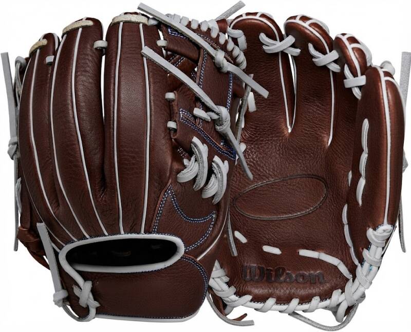 WILSON 2024 A1000 infield baseball glove with rich brown leather, white lacing, and a classic H-web design.