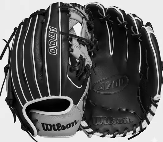 Wilson 2024 A700 Infield Baseball Gloves displayed showing their entry-level leather construction and infield-specific pocket geometry for developing competitive infielders.