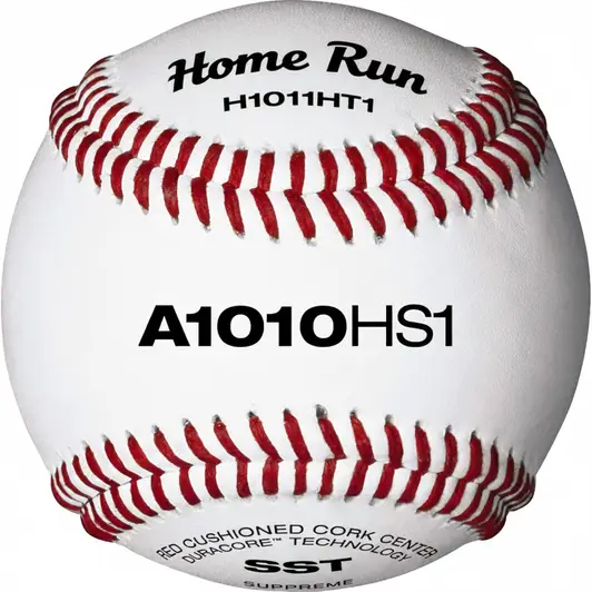 WILSON A1010 HS1 baseball with Wilson's everyday high school practice construction delivering consistent compression and seam quality through high-volume batting practice and fielding drill sessions.