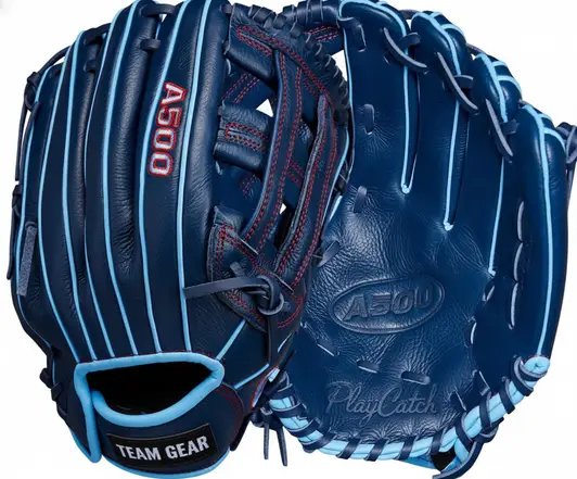 Wilson A500 Youth Baseball Gloves displayed showing their youth-specific leather construction and accessible A500 design for developing young baseball players.