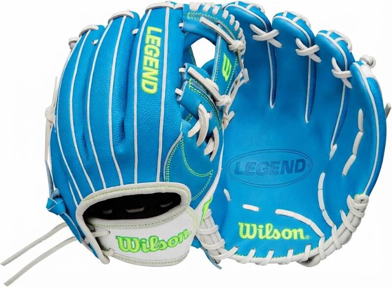 Wilson Fall 2025 A2000® Fastpitch Gloves, a Pro Stock leather fielding glove in bright blue with a white wrist strap.