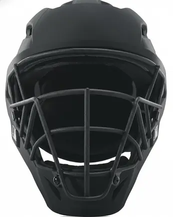 Wilson Pro Stock Umpire Helmet shown against a white background displaying its integrated ABS shell and wire cage.