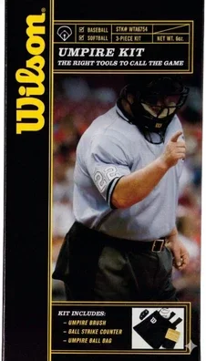 Wilson Umpire Kit showing complete officiating equipment set with all included components on a neutral background.