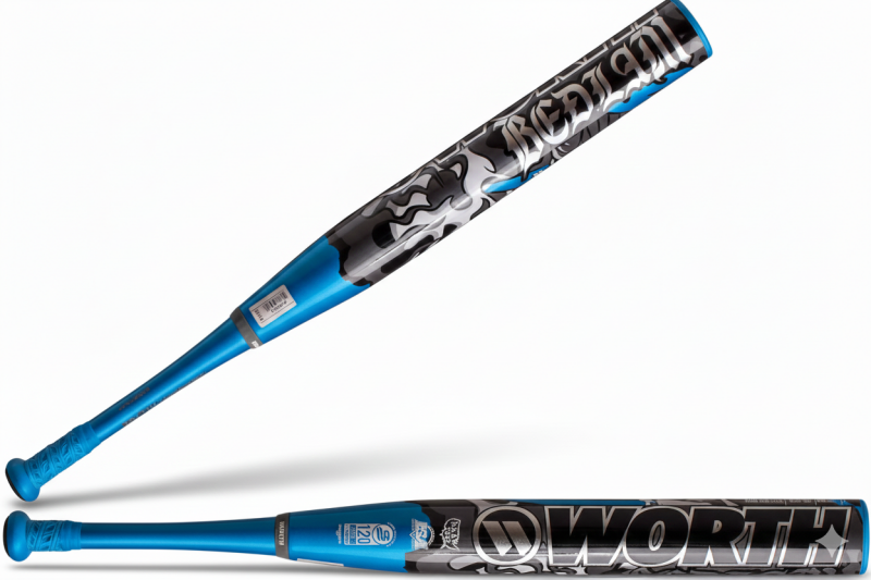 Worth 2025 Bedlam XL End Load 12.75 inch USSSA bat showing one-piece composite construction and XL end-loaded barrel design on a neutral background.