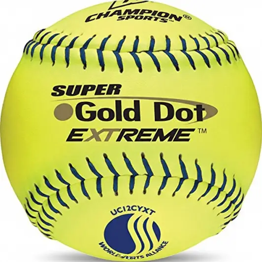 Worth Slowpitch USSSA approved softball designed for competitive slowpitch league play with certified leather cover