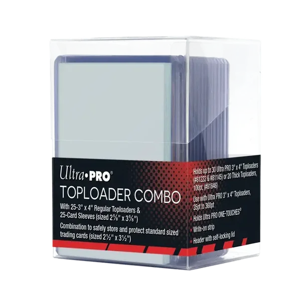 Toploader Combo: Clear storage box + 25 Toploaders and 25 Sleeves