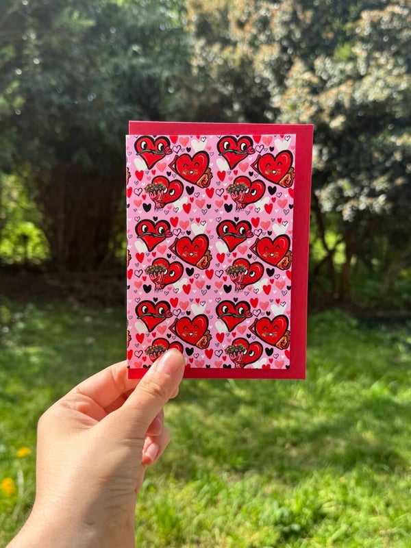 Wenskaart Hartjes A6