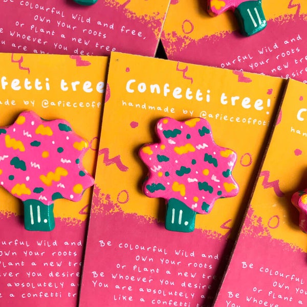 Speldje Roze Confettiboom