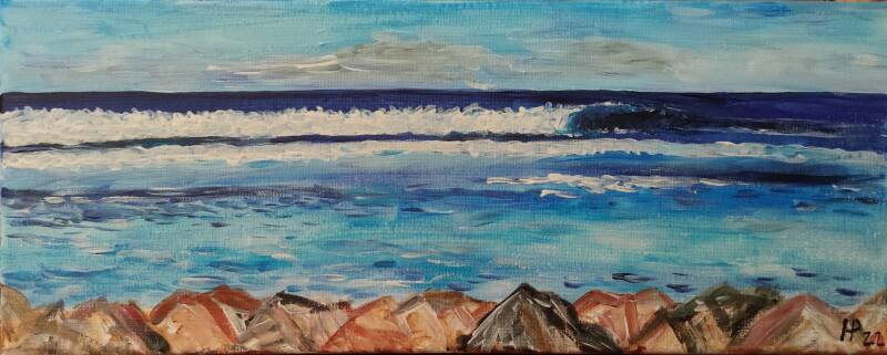 An der Promenade von Saint Leuu Reunion Bild von Helga Pfannkuche Acrylfarbe auf Leinwand