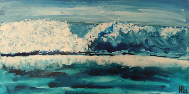 Impression der linken Welle von St Leu Gemälde von Helga Pfannkuche