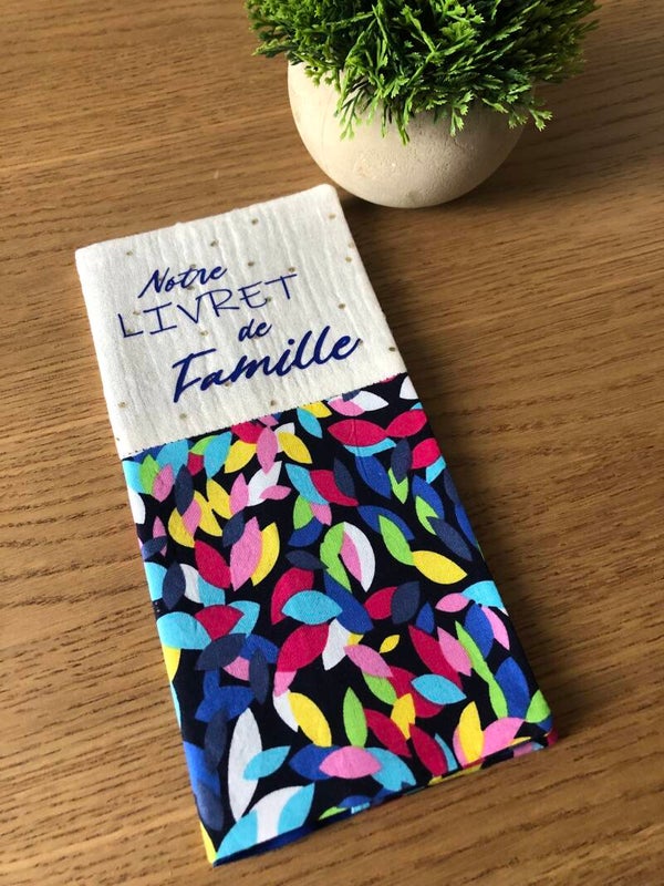 Pochette livret de famille multicolore