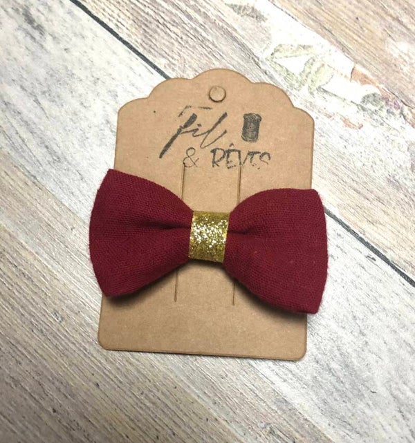 Barette en tissu bordeaux