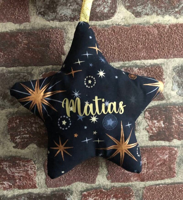 Etoile de Noël bleu marine/cuivré