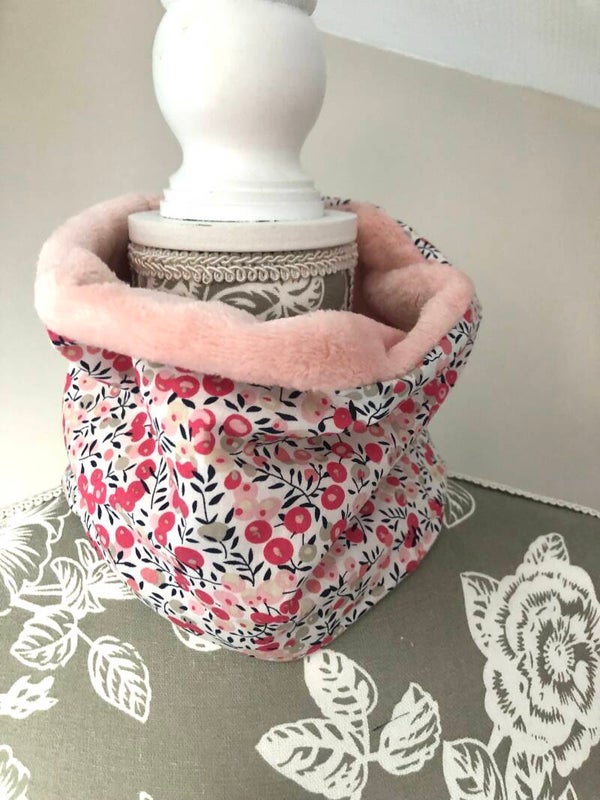 Snood Enfant ou bébé rose doublure rose pale