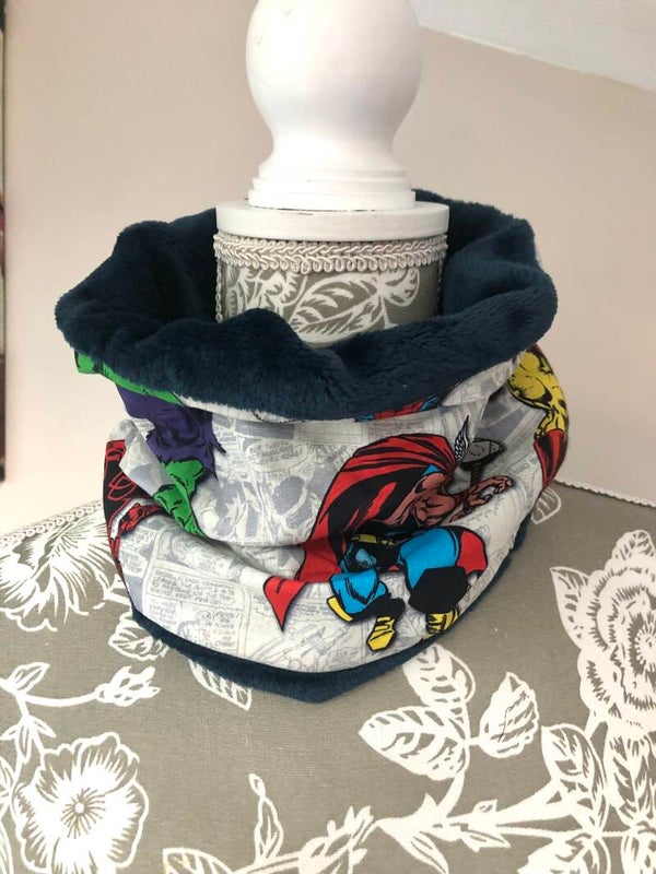 Snood enfant marvel doublure marine