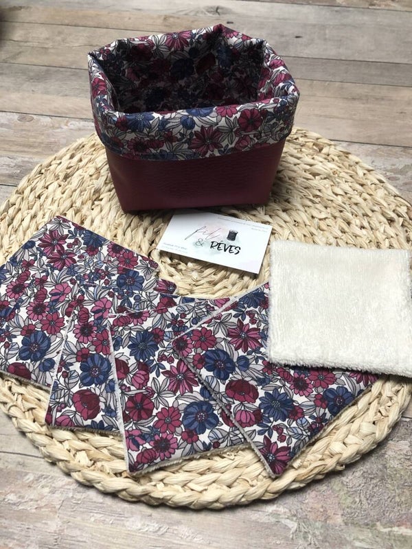 Lingettes démaquillantes lavables tons rose/violet