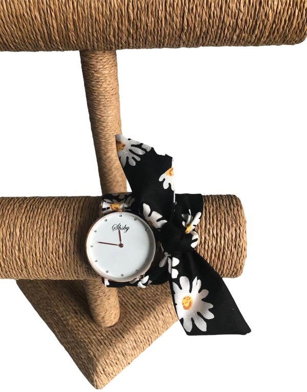 Montre à nouer imprimé marguerite