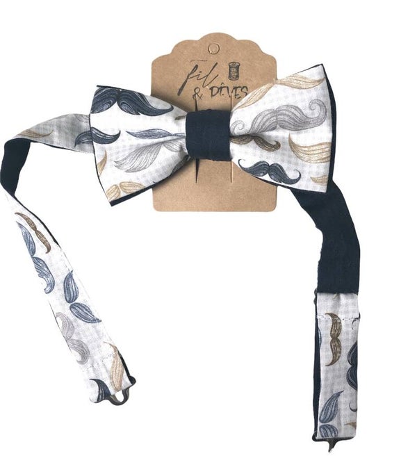 Nœud papillon homme imprimé moustaches