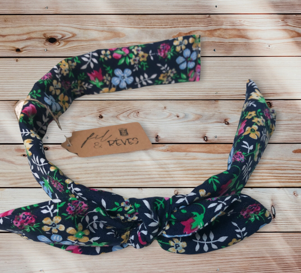 Serre-tête en tissu imprimé fleuri