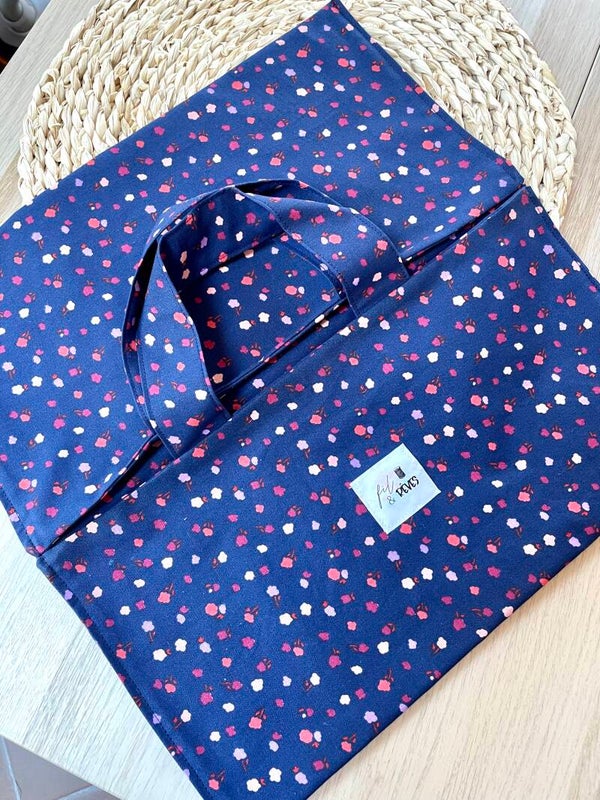 sac à tarte - gâteau pois fond bleu foncé