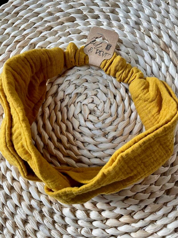 Headband double gaze moutarde