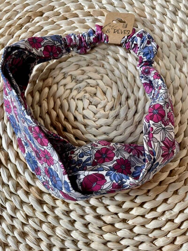 Headband bleu rose violet