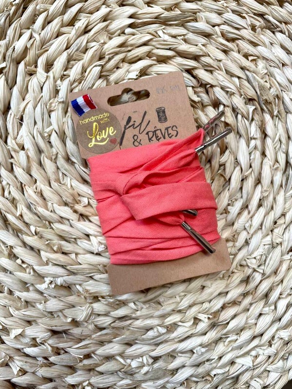 Lacets en coton uni corail