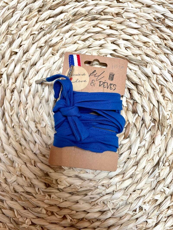 Lacets en coton uni bleu roi