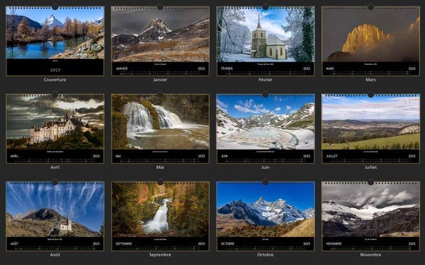 Calendrier 2025 Paysages