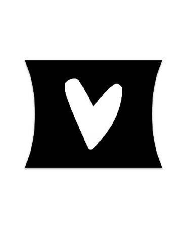 Gondeldoosje hartje zwart wit