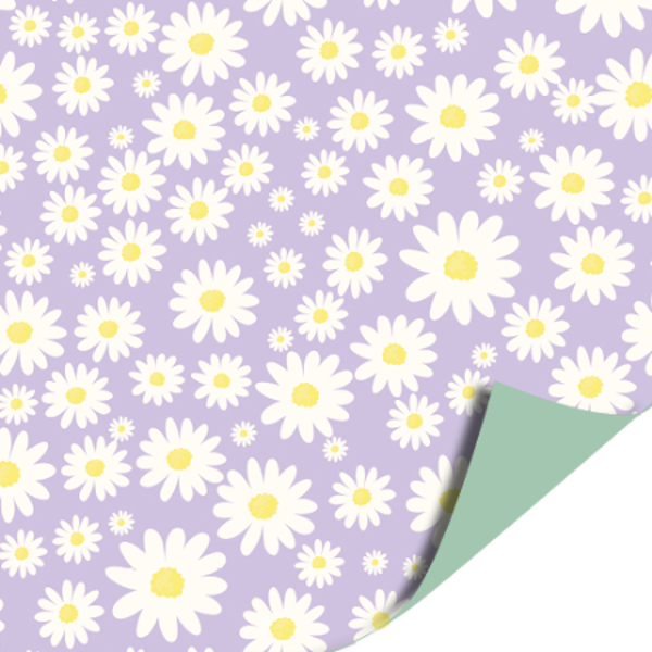 Daisy lila inpakpapier