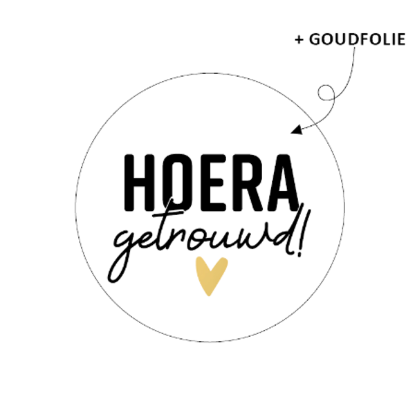 Hoera getrouwd sticker