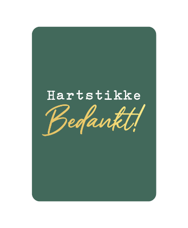 Ansichtkaart bedankt