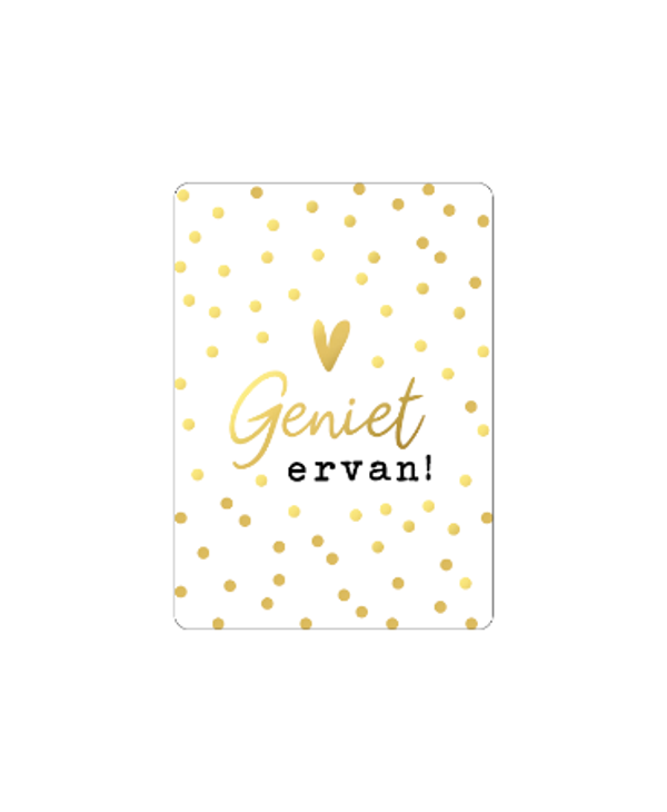 Mini kaartje geniet ervan