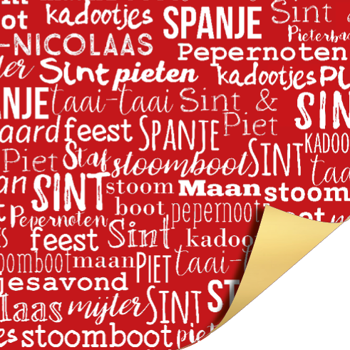 Letters van de sint rood cadeaupapier