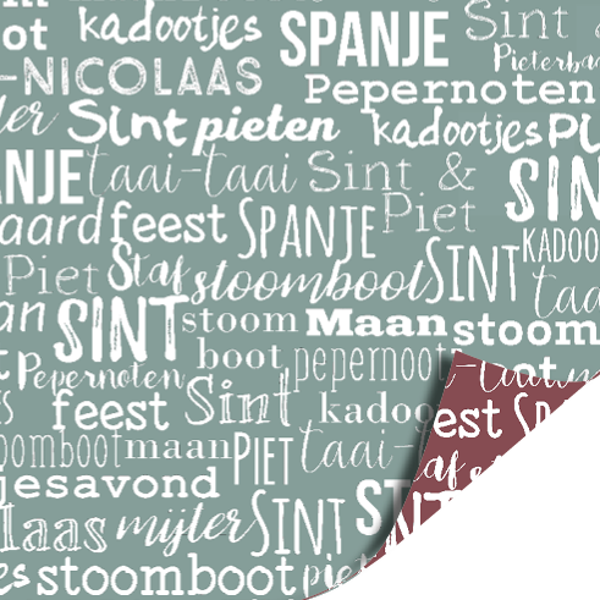 Letters van de sint mint cadeaupapier