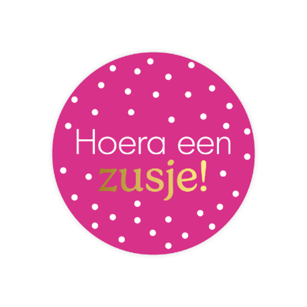 Hoera een zusje sticker