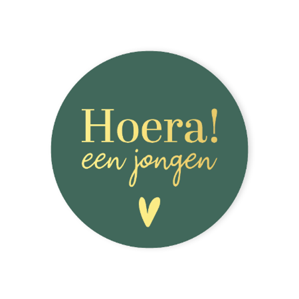 Sticker hoera een jongen