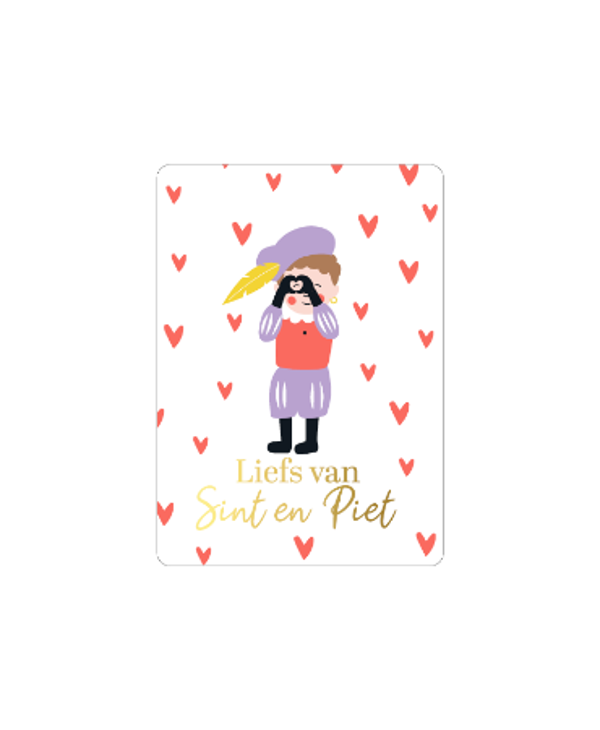 Mini kaartje liefs van sint en piet