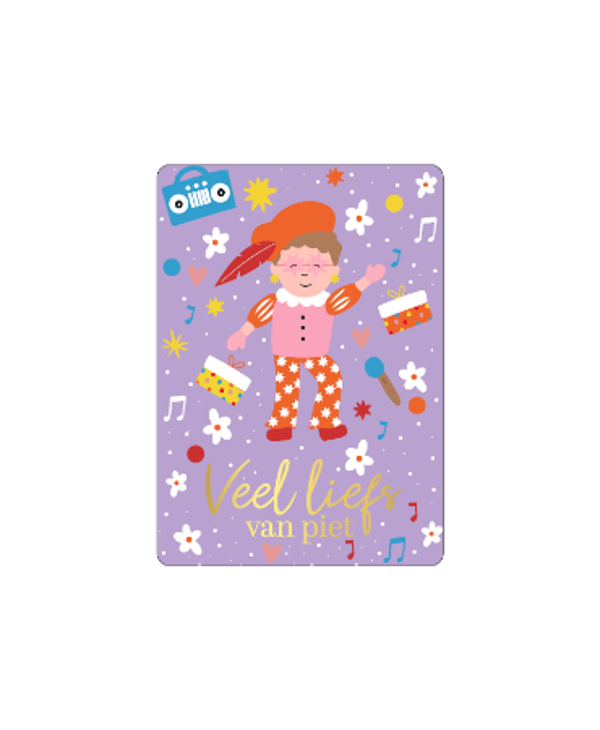 Mini kaartje veel liefs van piet