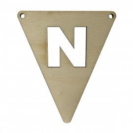 Houten vlag letter N sale