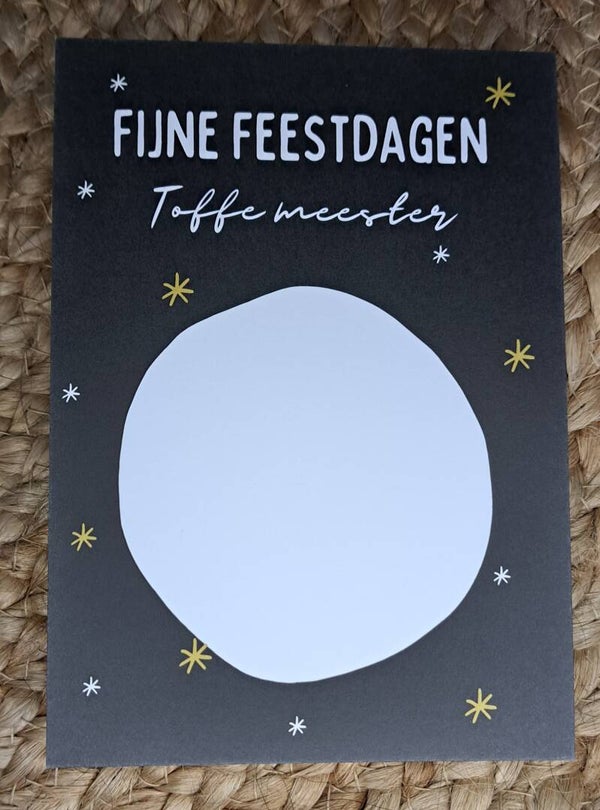 Fijne feestdagen toffe meester ansichtkaart sale