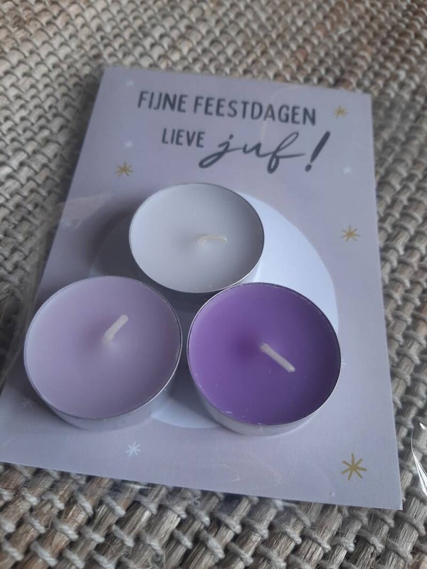 Ansichtkaart juf waxinelicht