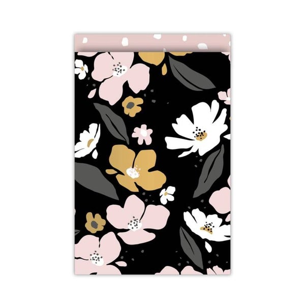 Cadeauzakje fresh flowers black