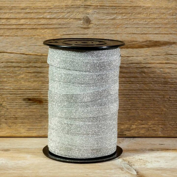 Glitter lint zilver 5 meter