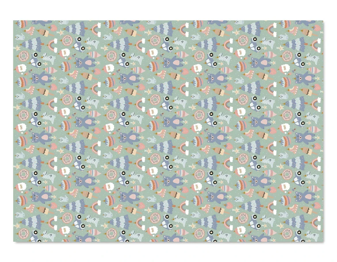 Kadopapier kerst ornamenten 3 vellen