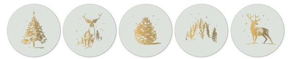 Signature christmas blauw goud sticker