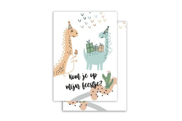 Invulkaart uitnodiging dinosaurus