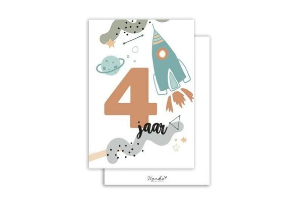 Ansichtkaart jongen 4 jaar
